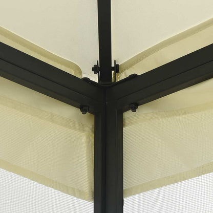 Gazebo con Rete 300x300x265 cm Crema - homemem39