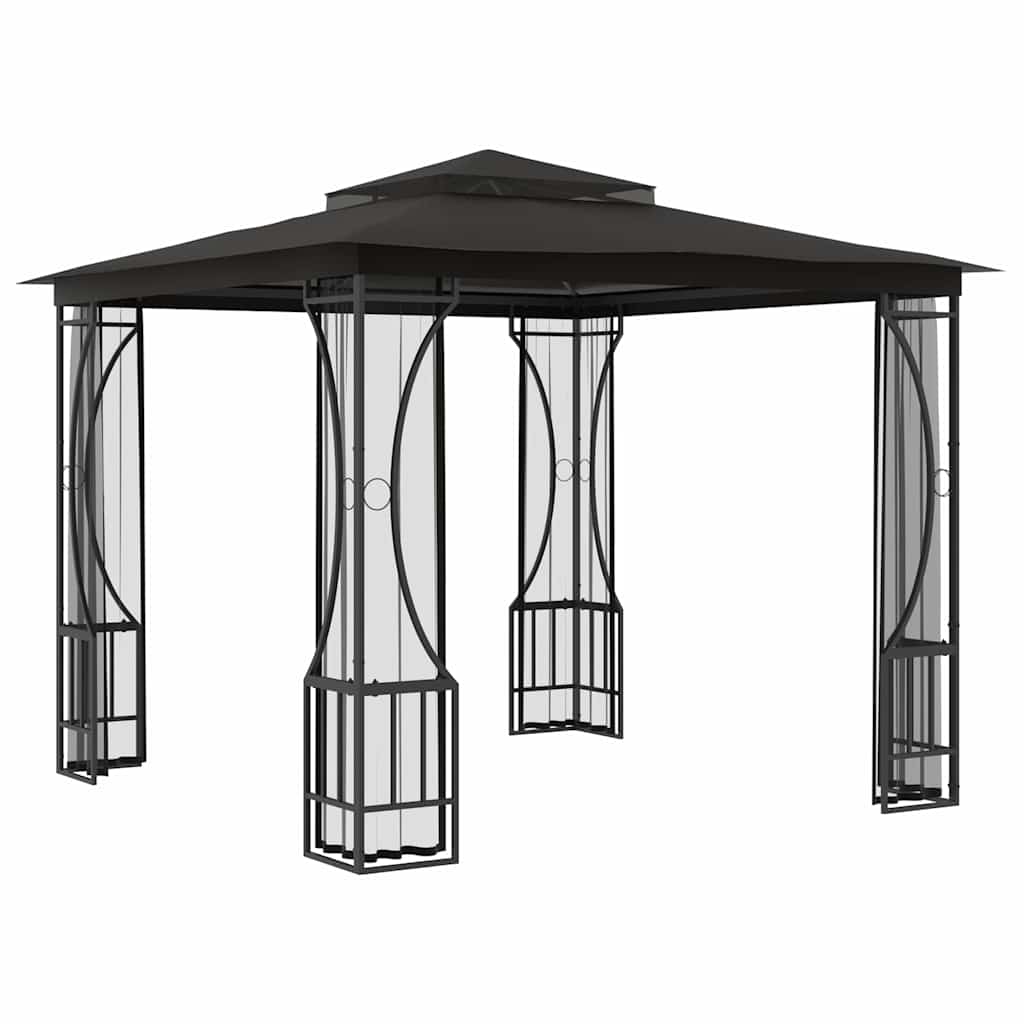 Gazebo con Rete 300x300x265 cm Antracite - homemem39