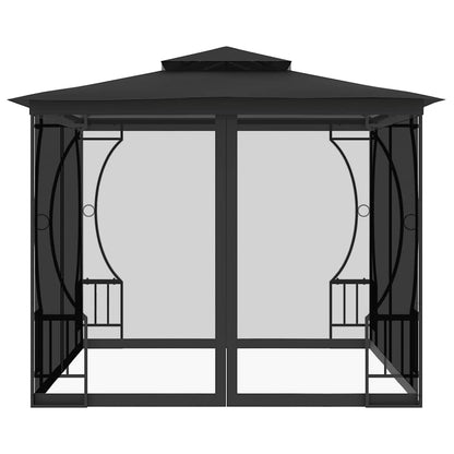 Gazebo con Rete 300x300x265 cm Antracite