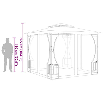 Gazebo con Rete 300x300x265 cm Antracite - homemem39