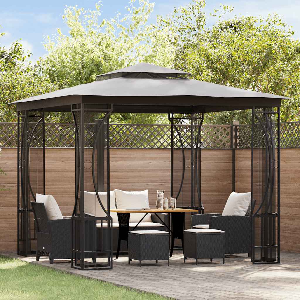 Gazebo con Rete 300x300x265 cm Antracite - homemem39