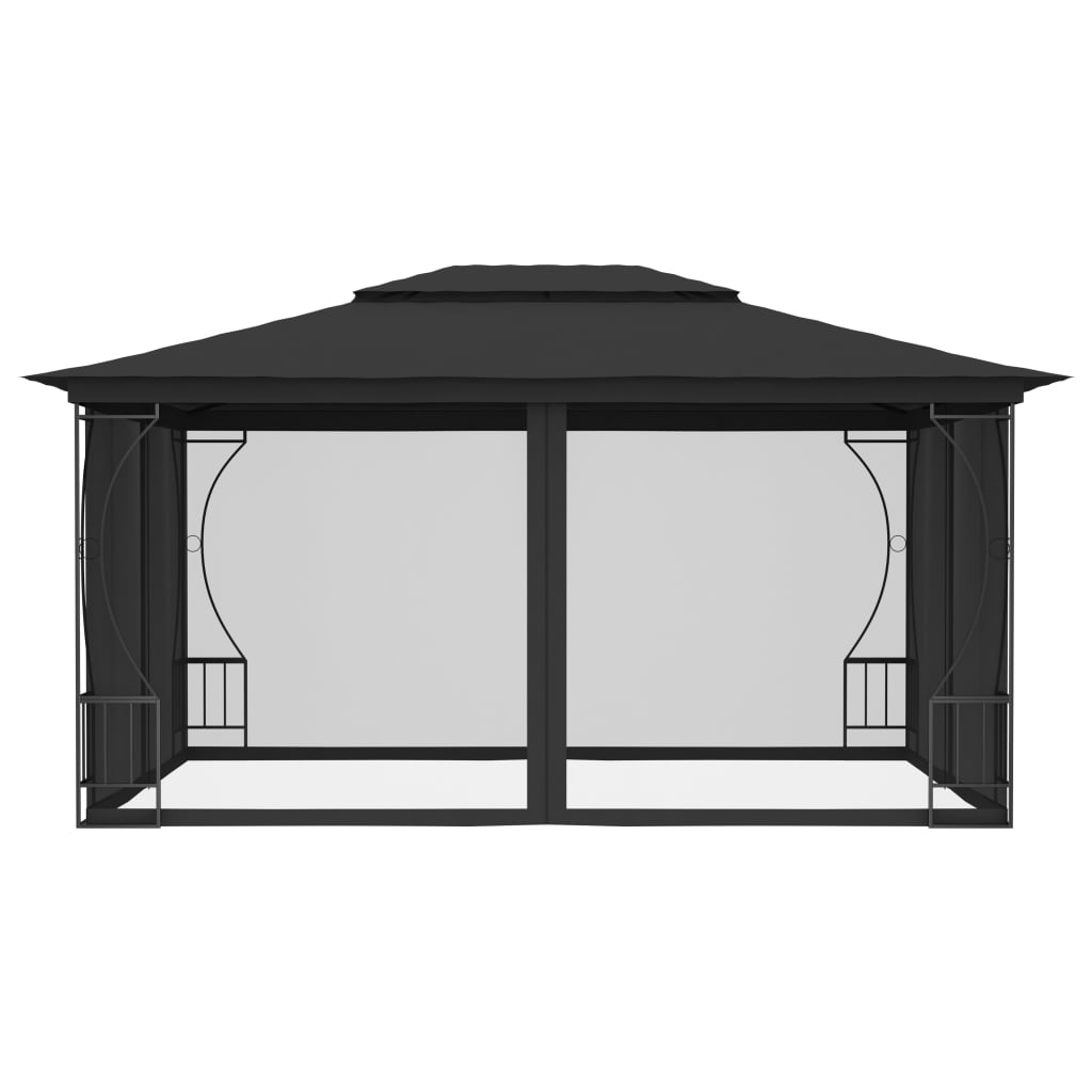Gazebo con Rete 300x400x265 cm Antracite - homemem39