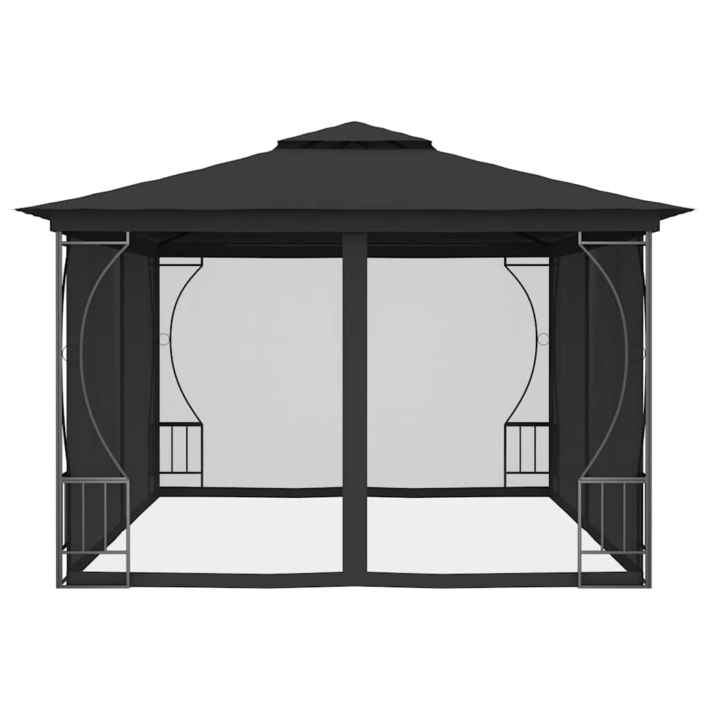 Gazebo con Rete 300x400x265 cm Antracite - homemem39