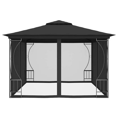 Gazebo con Rete 300x400x265 cm Antracite - homemem39