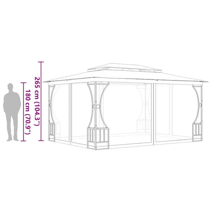 Gazebo con Rete 300x400x265 cm Antracite