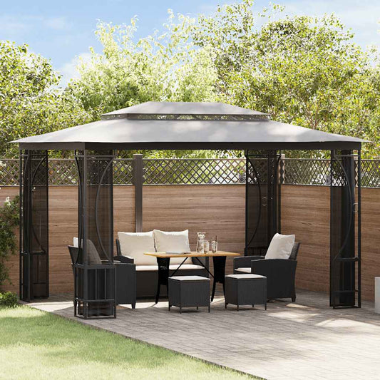 Gazebo con Rete 300x400x265 cm Antracite - homemem39