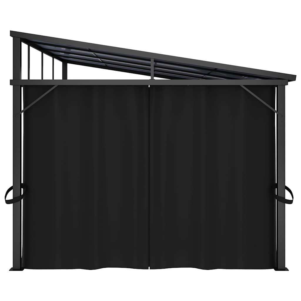 Gazebo con Tenda 405x294x244 cm Antracite | homemem39