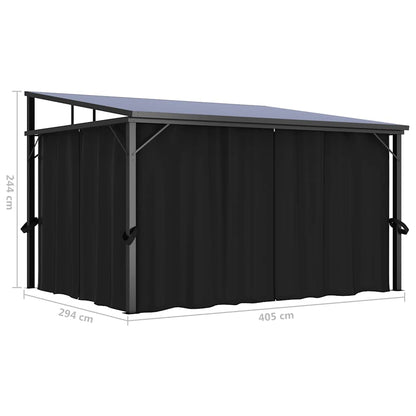 Gazebo con Tenda 405x294x244 cm Antracite | homemem39