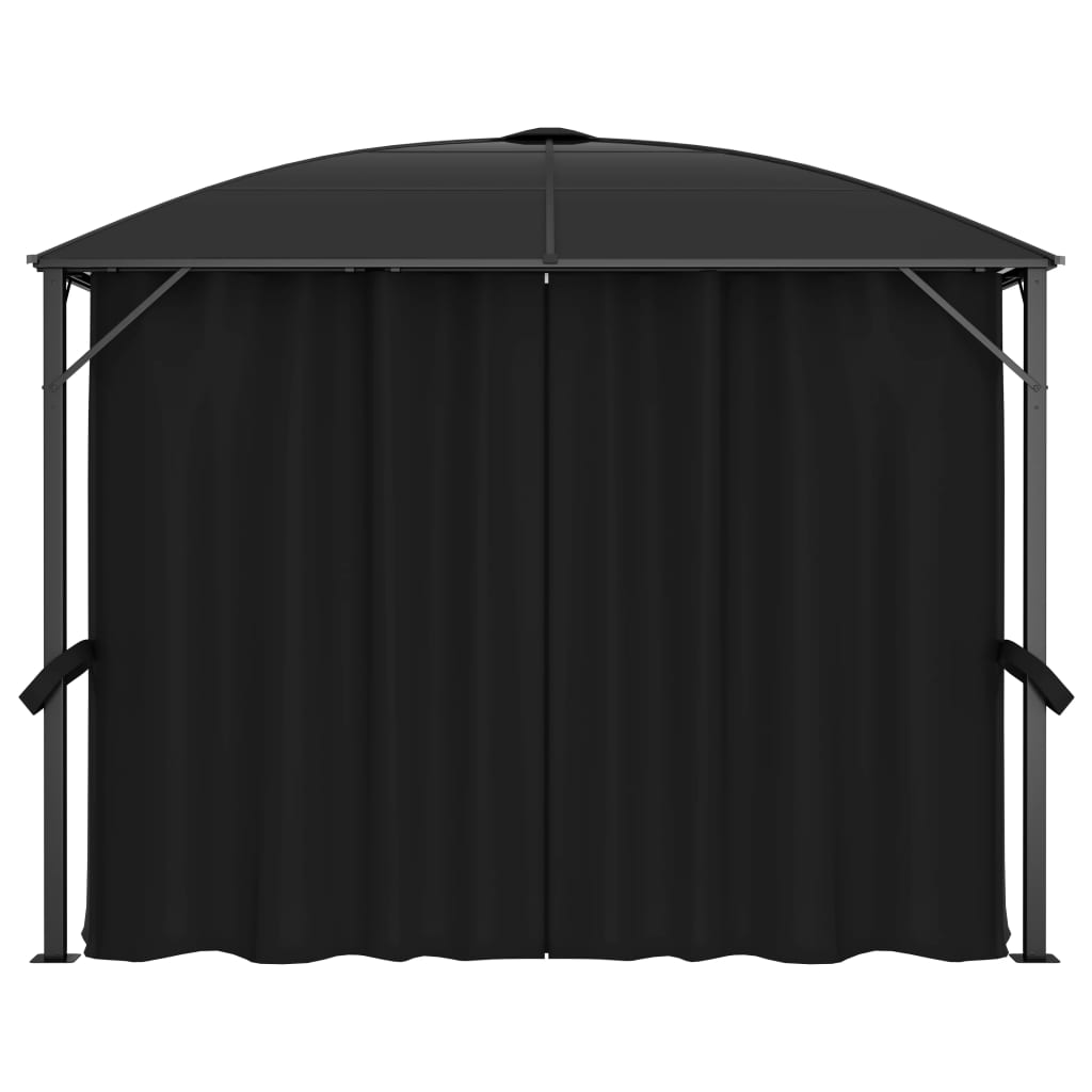 Gazebo con Tende 300x300x265 cm Antracite - homemem39