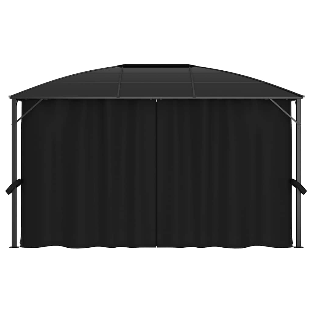 Gazebo con Tende 400x300x265 cm Antracite - homemem39