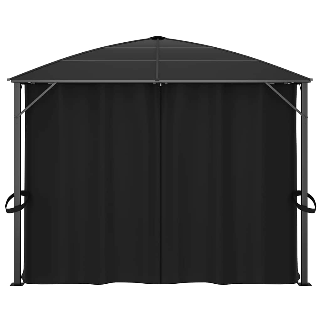 Gazebo con Tende 400x300x265 cm Antracite - homemem39