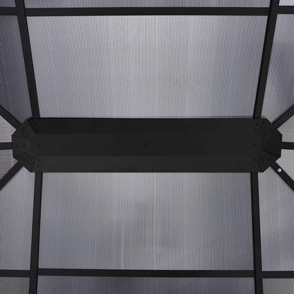 Gazebo con Tende 400x300x265 cm Antracite - homemem39