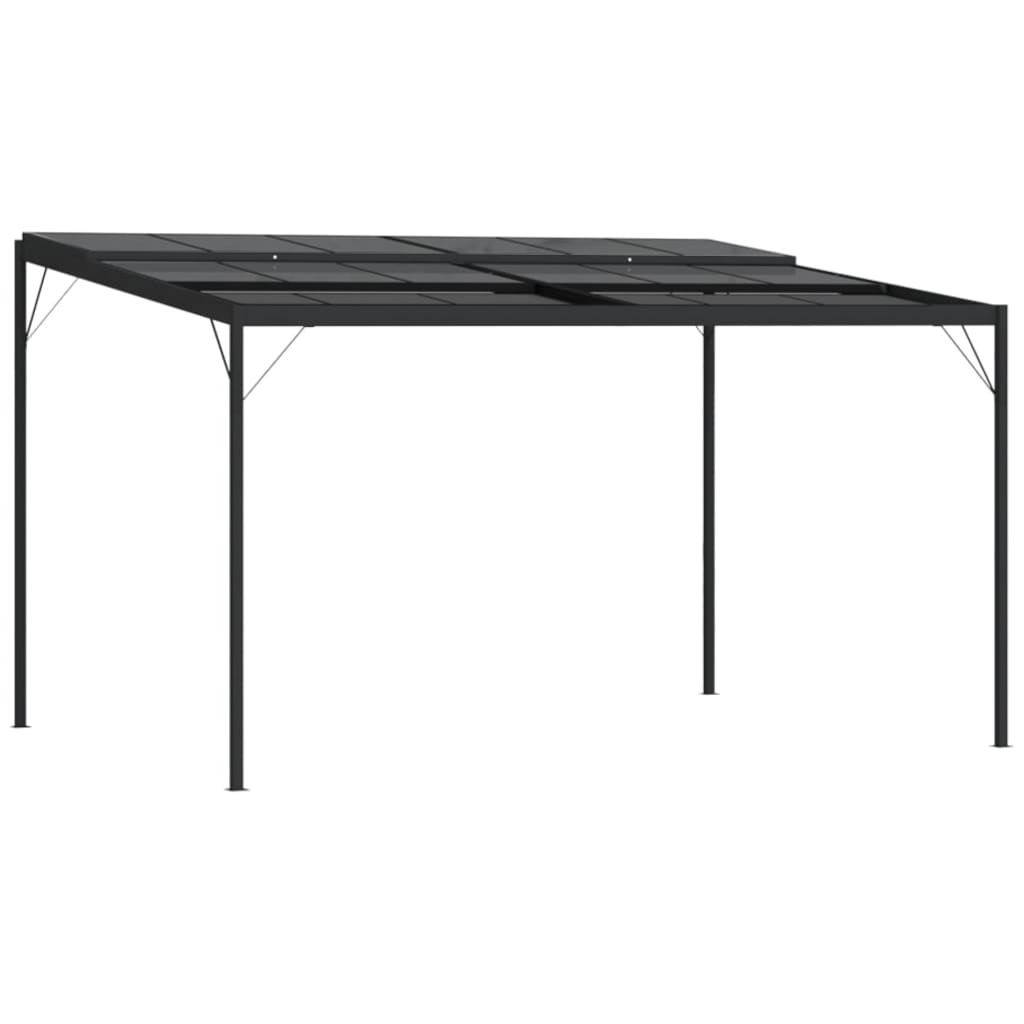 Gazebo con Tetto Antracite 4x3x2,5 m in Alluminio e Acciaio | homemem39