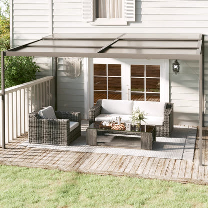 Gazebo con Tetto Antracite 4x3x2,5 m in Alluminio e Acciaio | homemem39