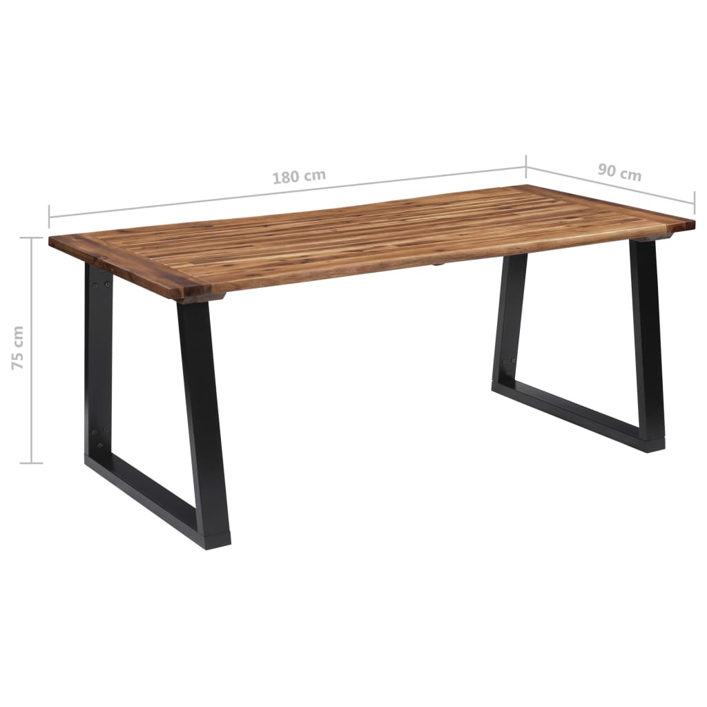 Tavolo da Pranzo in Legno Massello di Acacia 180x90 cm - homemem39