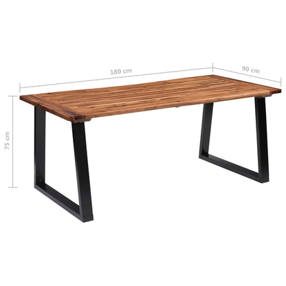 Tavolo da Pranzo in Legno Massello di Acacia 180x90 cm - homemem39