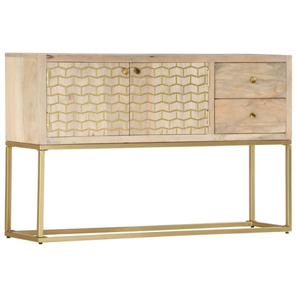 Credenza Oro 120x30x75 cm Legno Massello di Mango