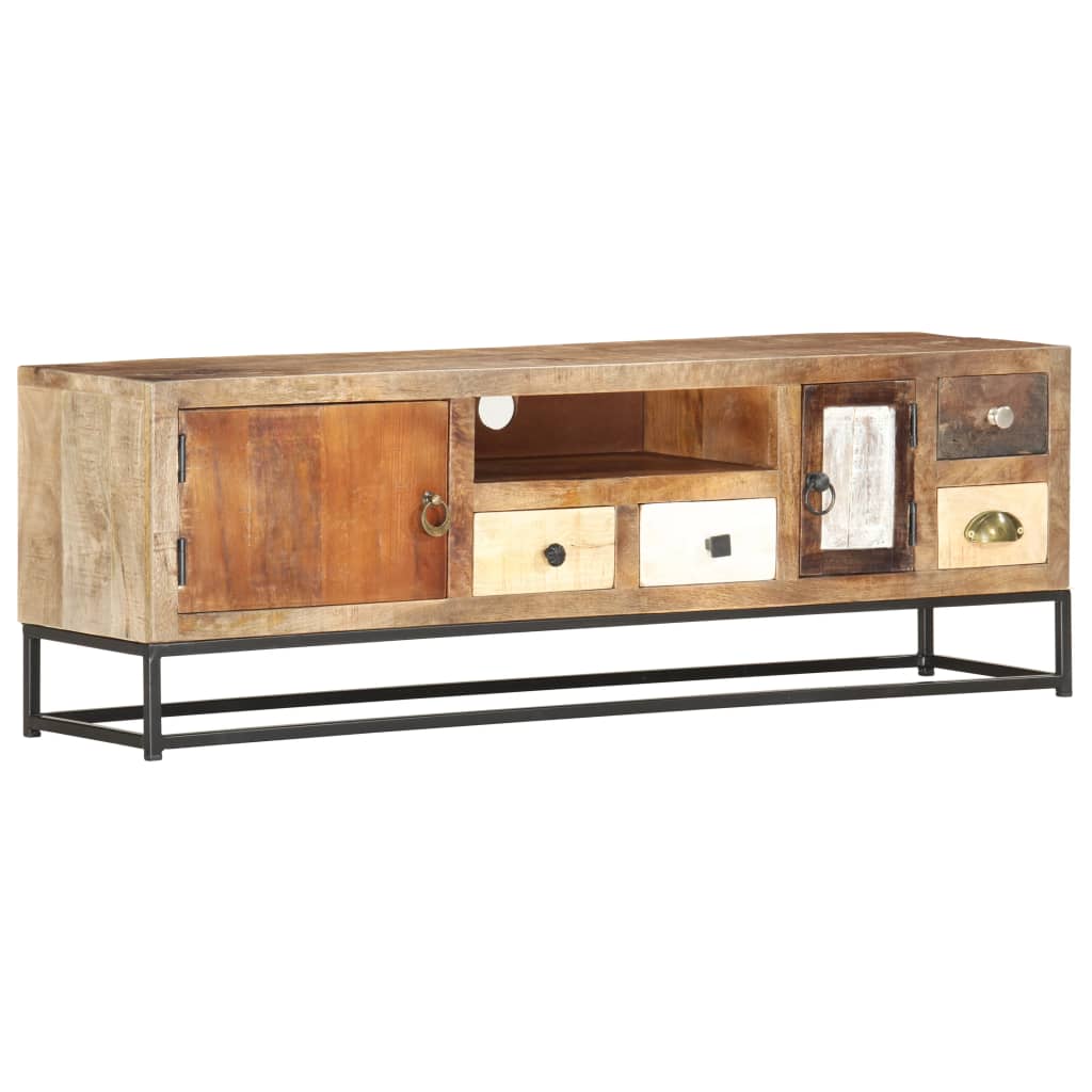 Mobile Porta TV 120x30x40 cm in Legno Massello di Recupero | homemem39