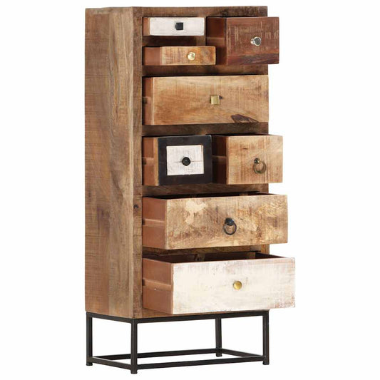 Cassettiera 45x30x105 cm in Legno Massello di Recupero