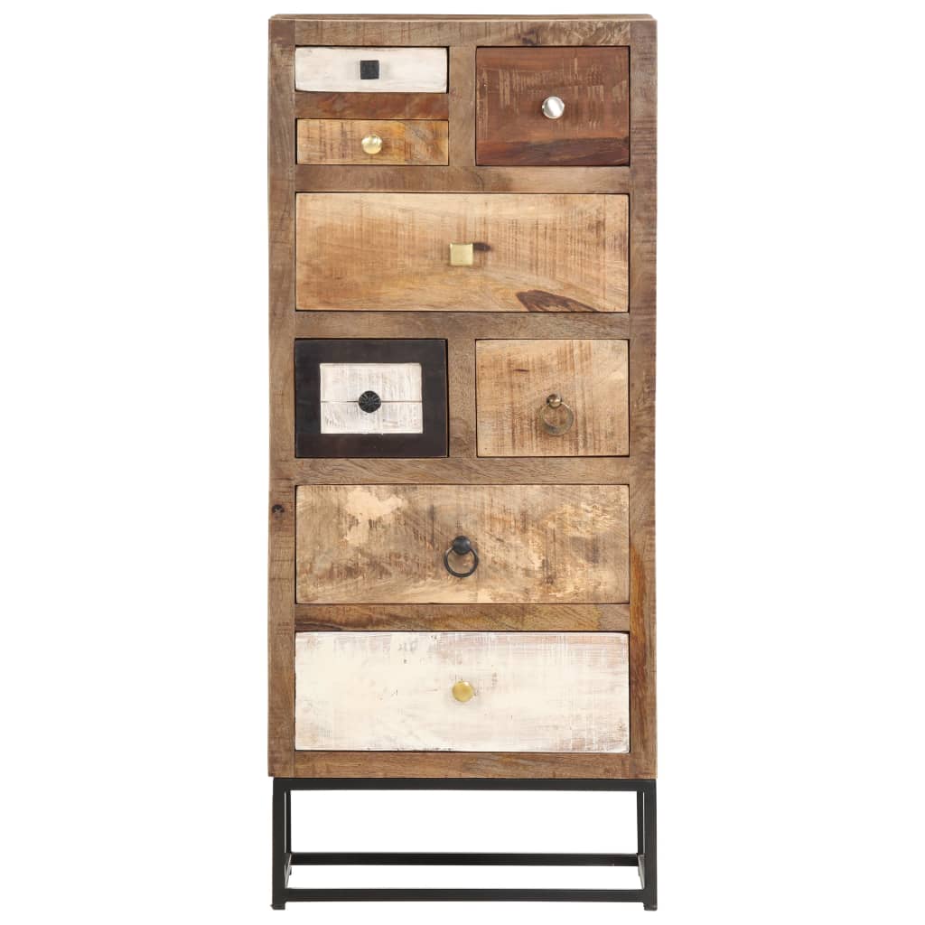 Cassettiera 45x30x105 cm in Legno Massello di Recupero