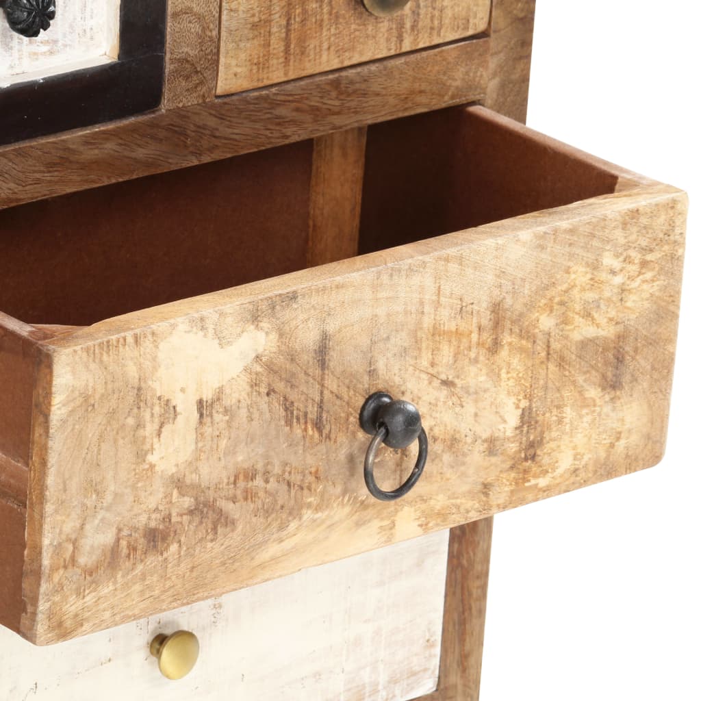 Cassettiera 45x30x105 cm in Legno Massello di Recupero