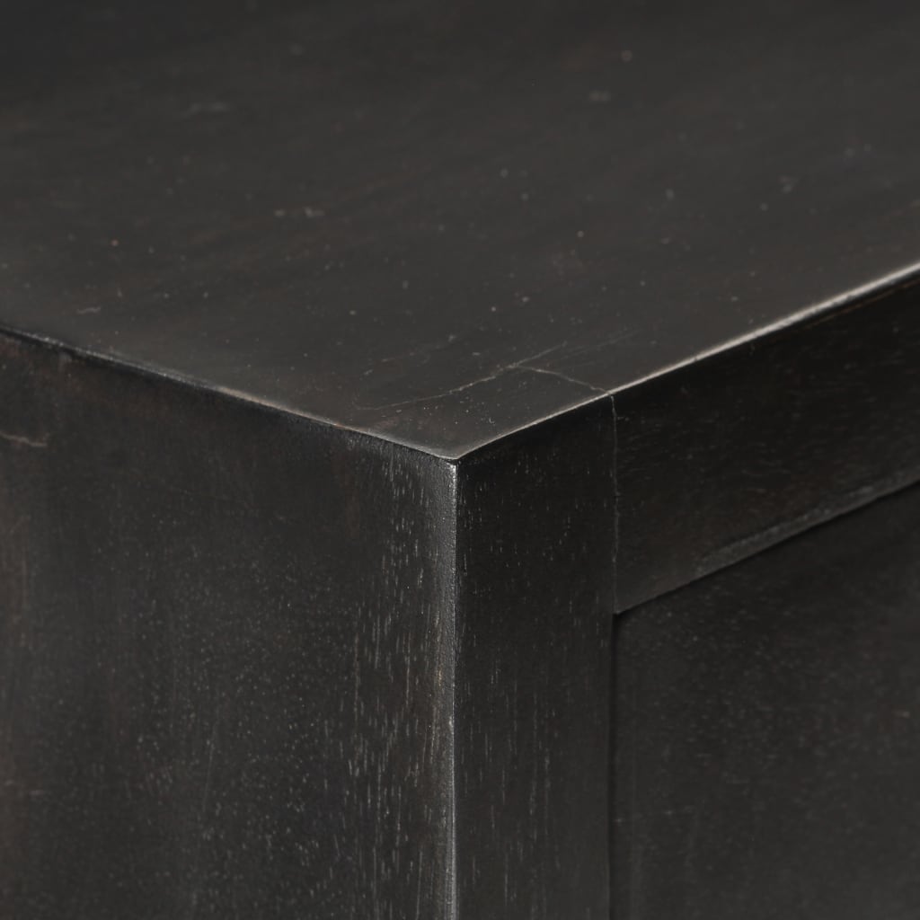 Cassettiera Nero e Oro 45x30x105 cm in Legno Massello di Mango | homemem39