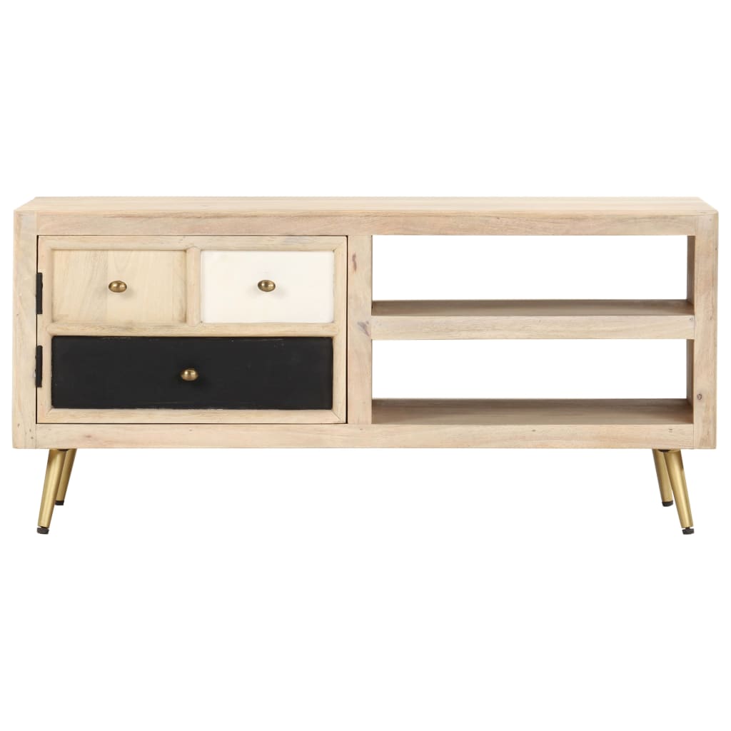 Tavolino da Salotto 90x45x40 cm in Legno Massello di Mango