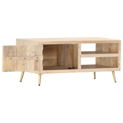Tavolino da Salotto 90x45x40 cm in Legno Massello di Mango | homemem39