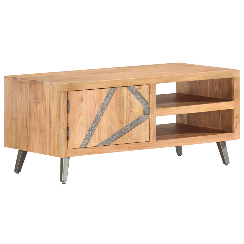 Tavolino da Caffè 90x45x40 cm in Legno Massello di Acacia