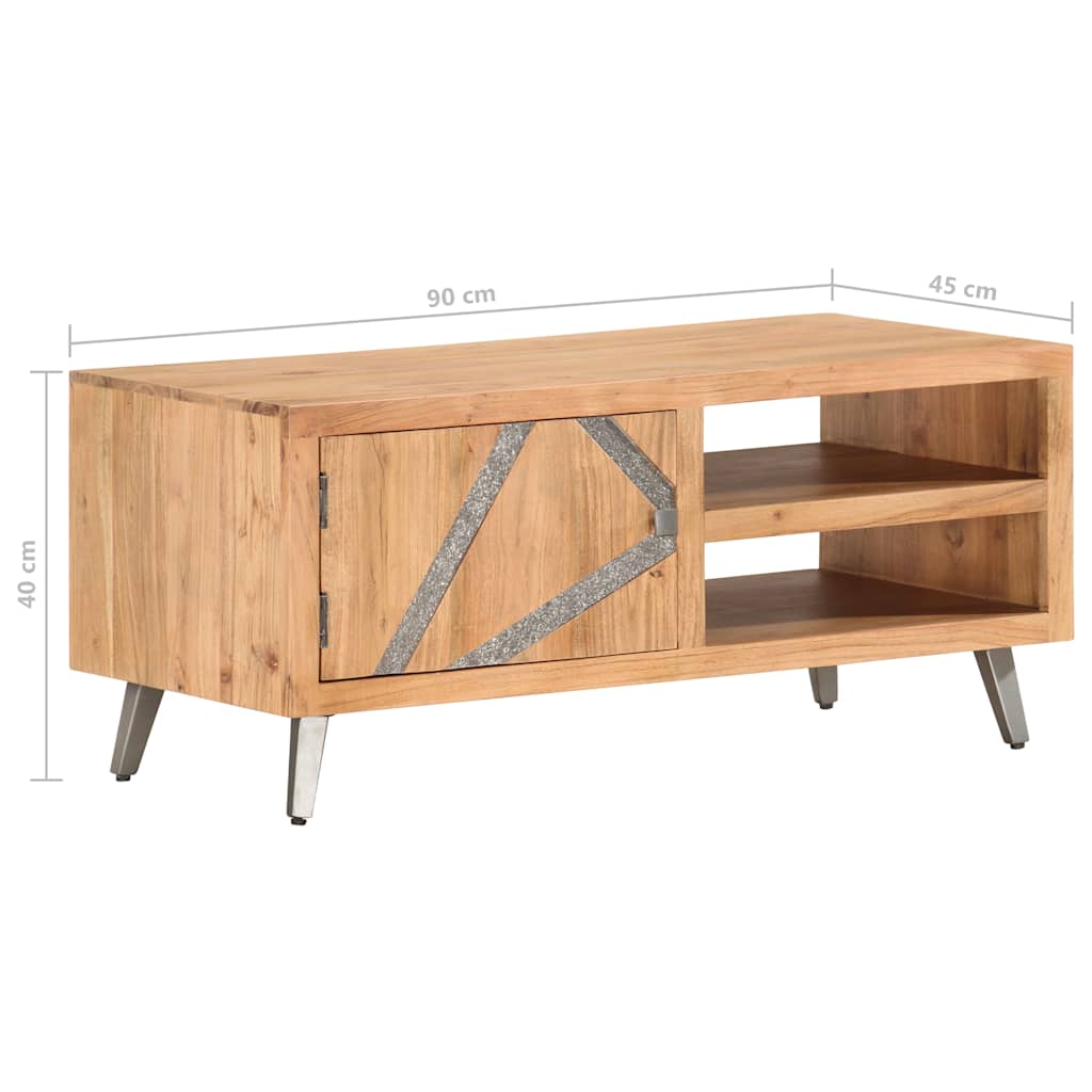 Tavolino da Caffè 90x45x40 cm in Legno Massello di Acacia | homemem39