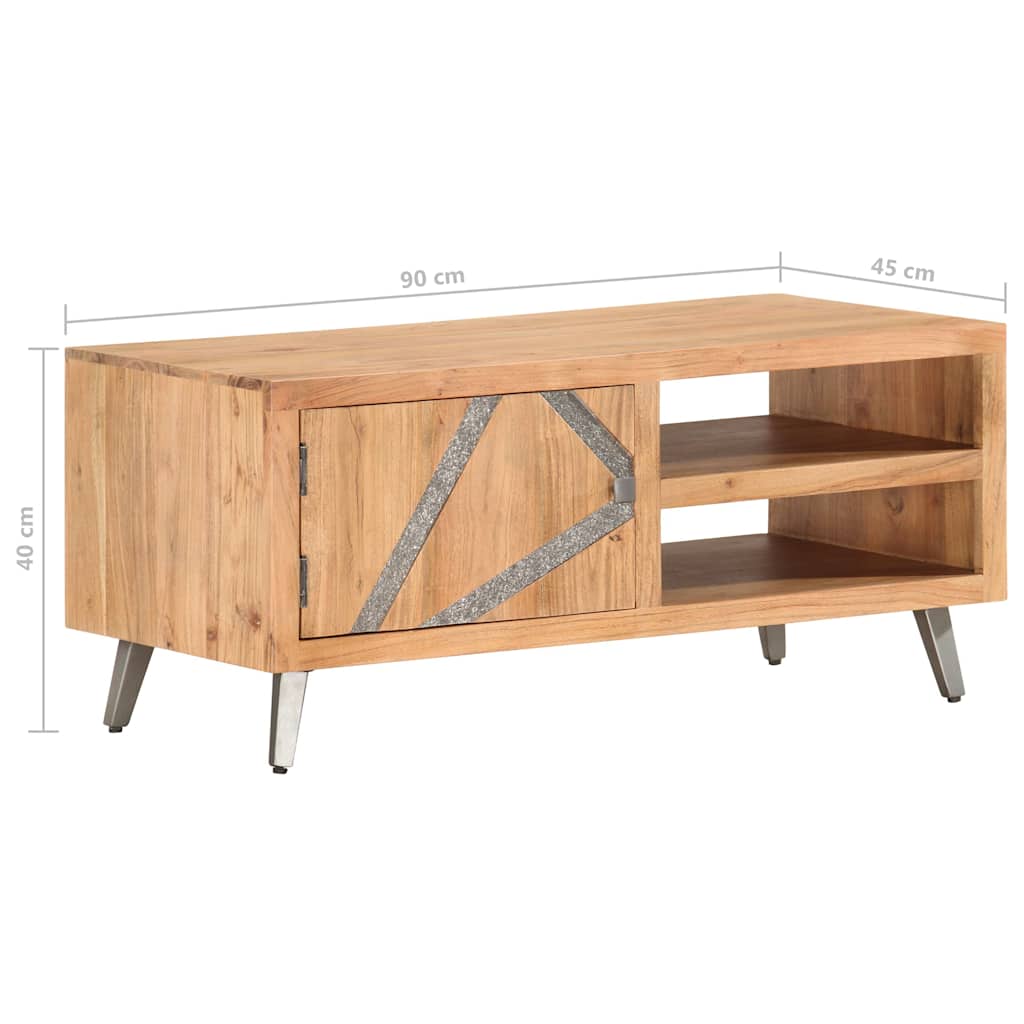 Tavolino da Caffè 90x45x40 cm in Legno Massello di Acacia