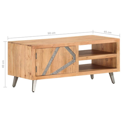 Tavolino da Caffè 90x45x40 cm in Legno Massello di Acacia