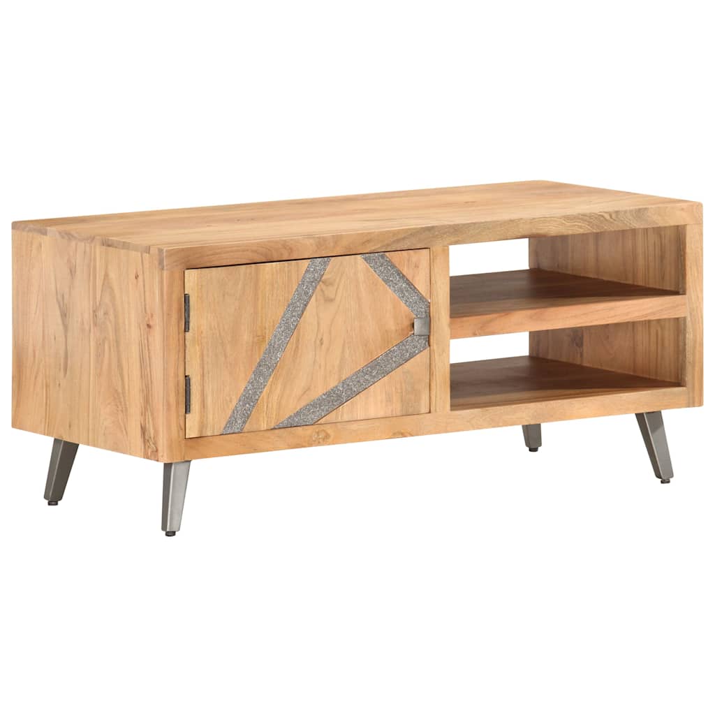 Tavolino da Caffè 90x45x40 cm in Legno Massello di Acacia | homemem39