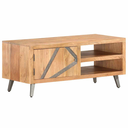 Tavolino da Caffè 90x45x40 cm in Legno Massello di Acacia | homemem39