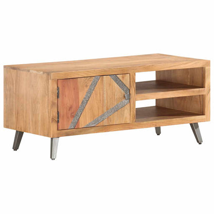 Tavolino da Caffè 90x45x40 cm in Legno Massello di Acacia | homemem39