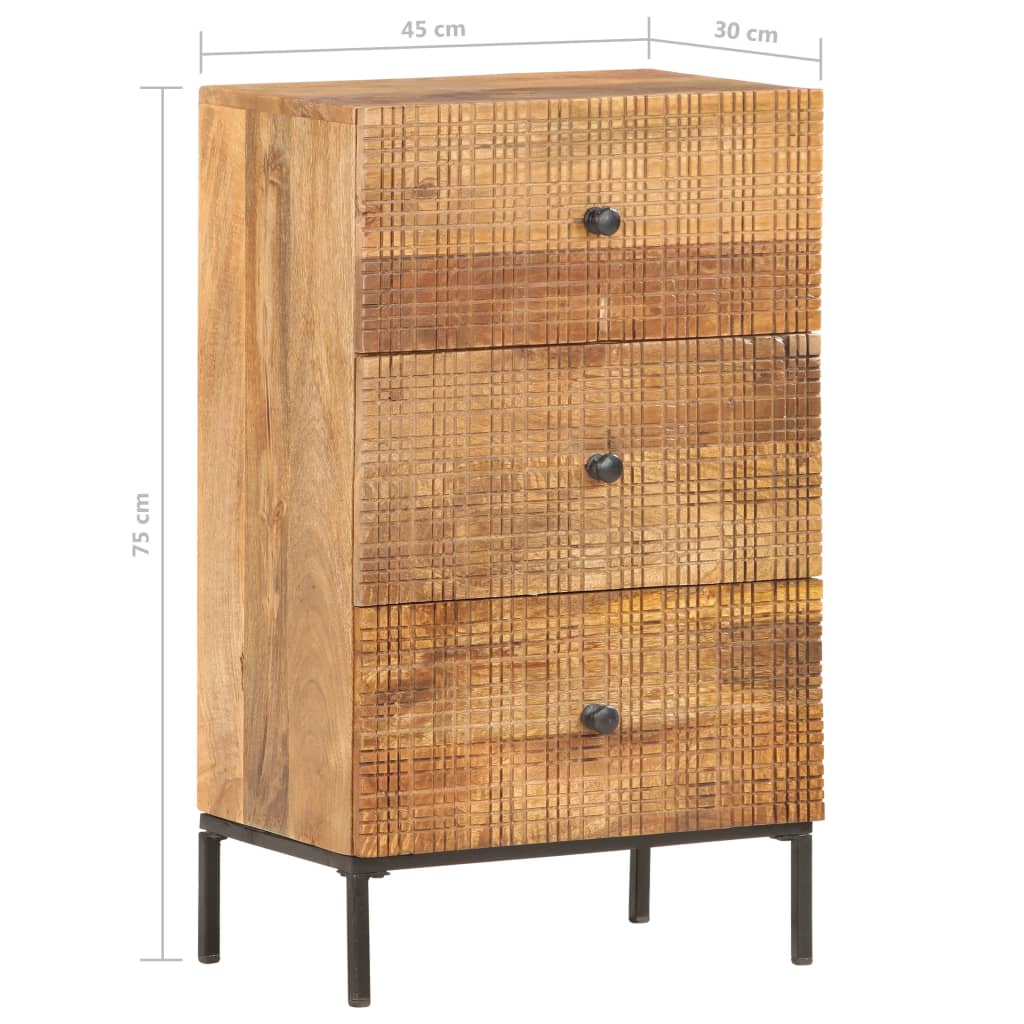 Credenza 45x30x75 cm in Legno Massello di Mango - homemem39