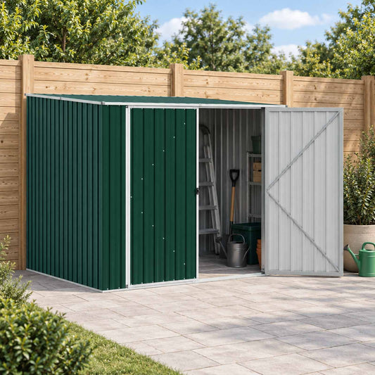 Capanno da Giardino Verde 195x198x159 cm in Acciaio Zincato