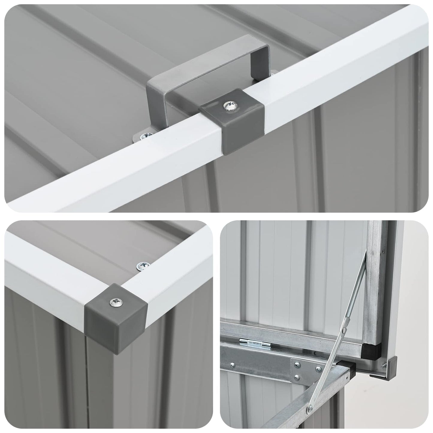 Baule da Giardino Grigio 129x67x65 cm | homemem39