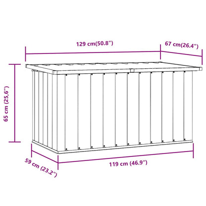 Baule da Giardino Grigio 129x67x65 cm
