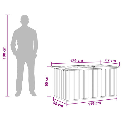 Baule da Giardino Grigio 129x67x65 cm | homemem39