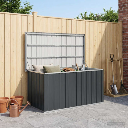 Baule da Giardino Antracite 129x67x65 cm | homemem39