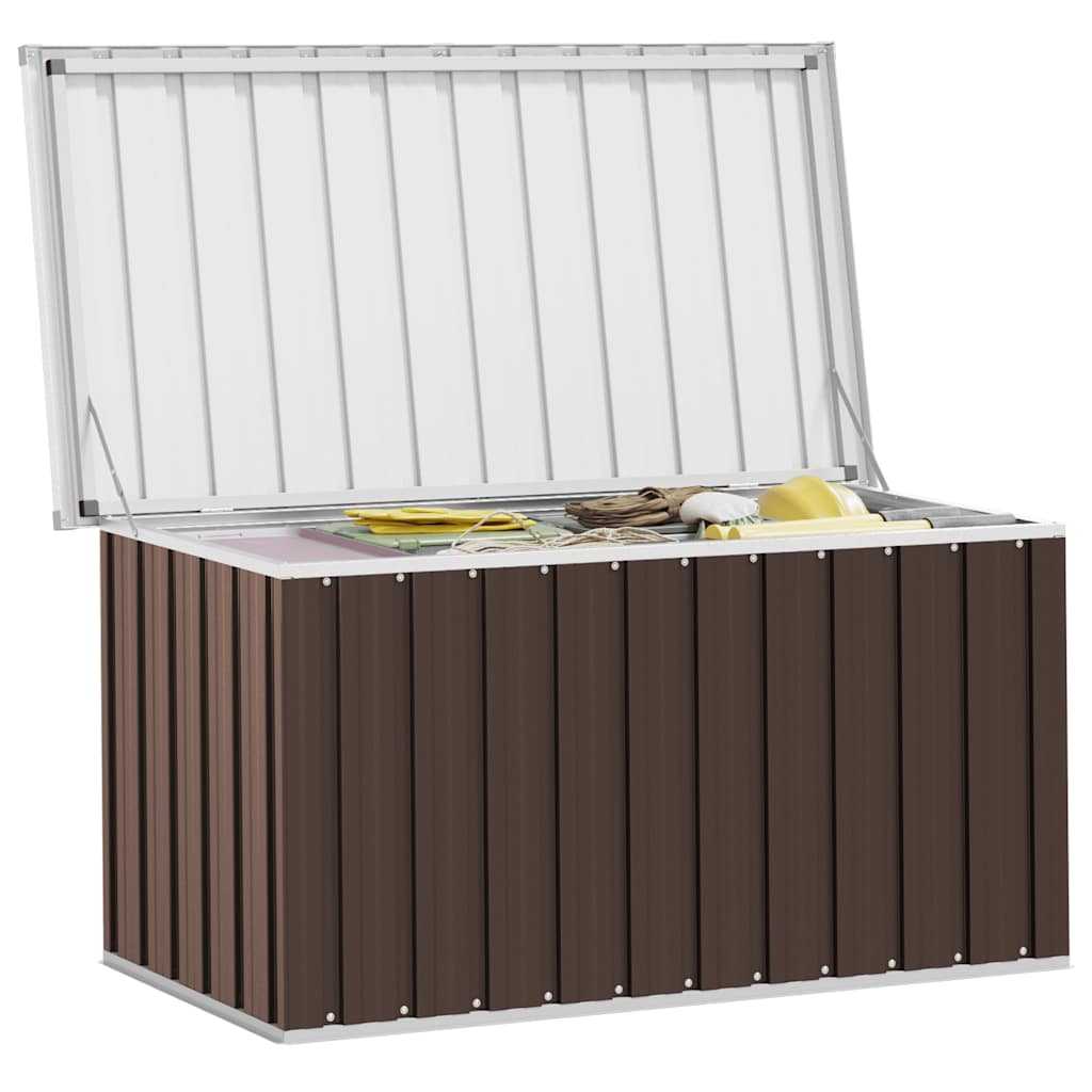 Baule da giardino marrone 129x67x65 cm | homemem39