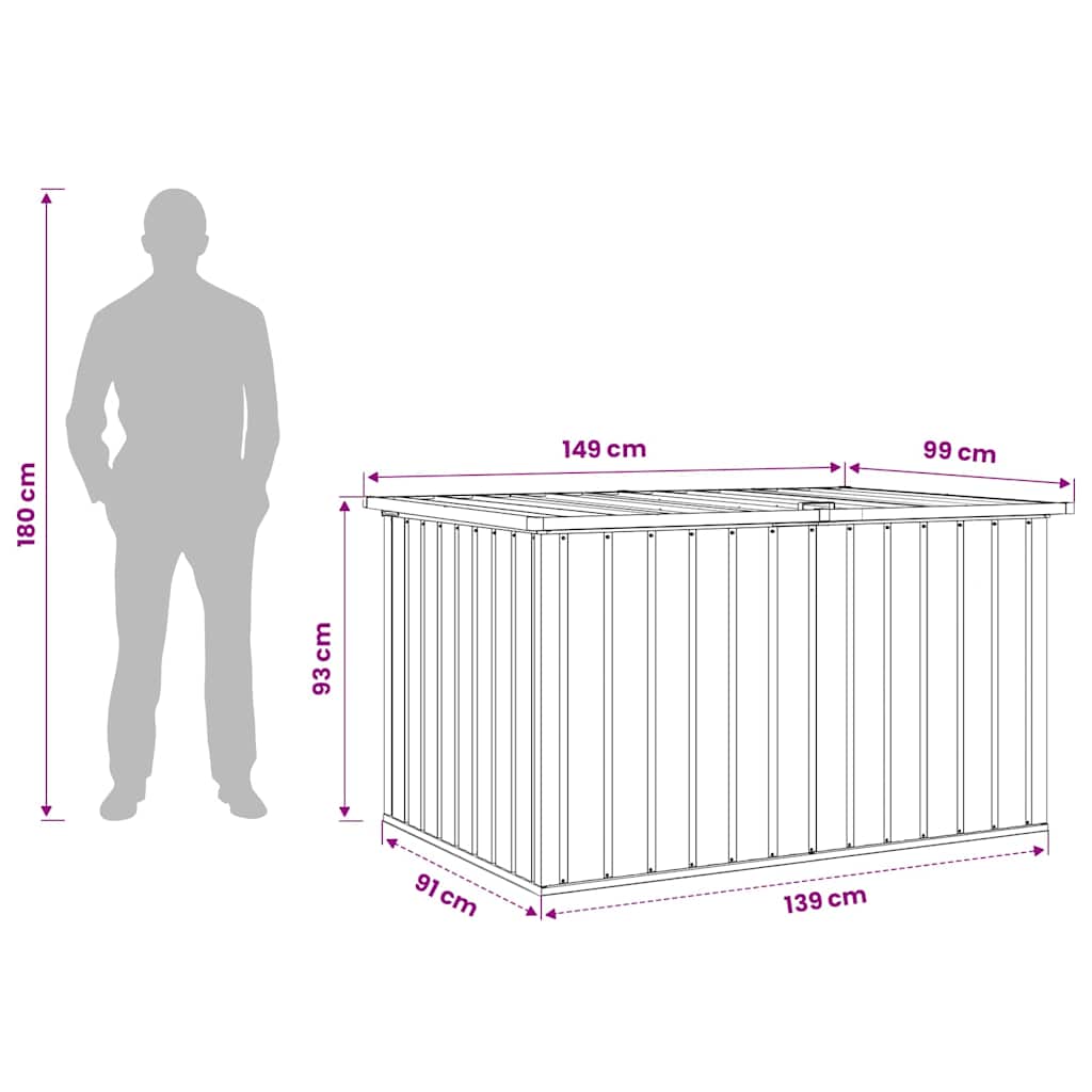 Baule da Giardino Verde 150x101x91 cm