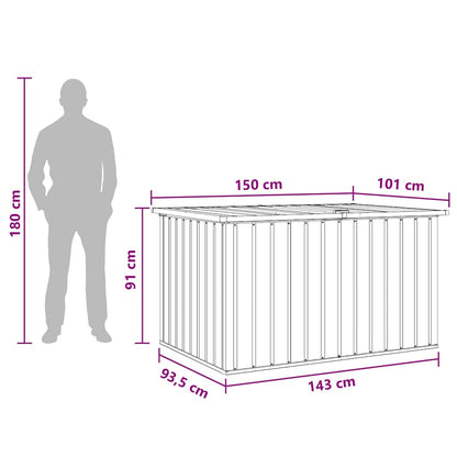 Baule da Giardino Grigio 150x101x91 cm