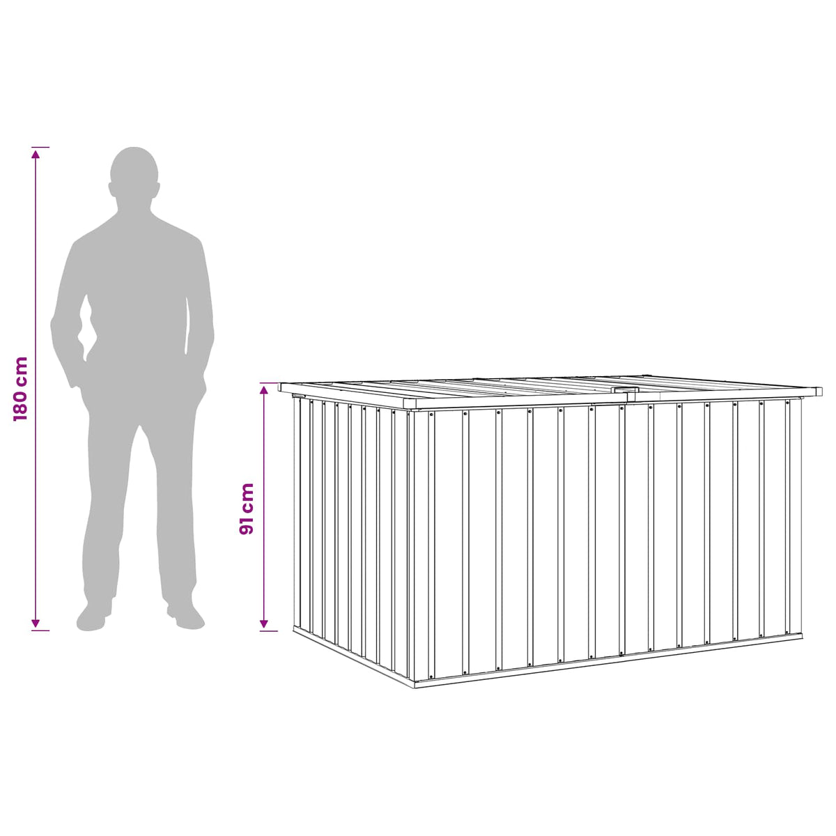 Baule da Giardino Grigio 150x101x91 cm