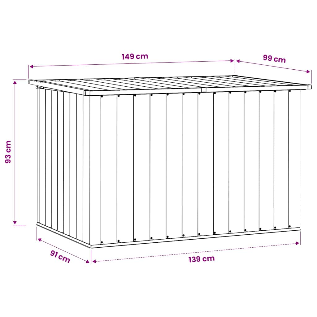 Baule da Giardino Antracite 149x99x93 cm | homemem39
