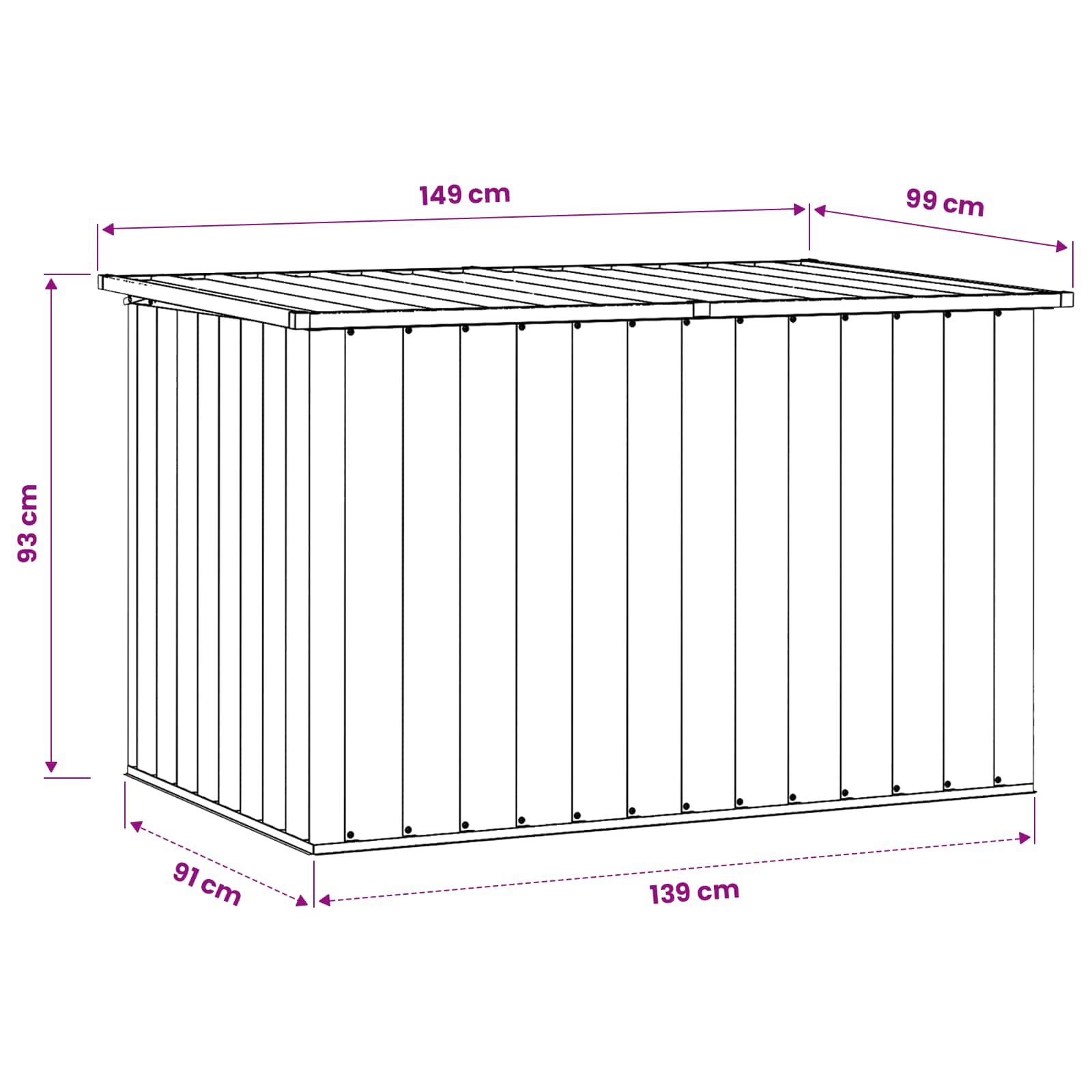 Baule da Giardino Marrone 171x99x93 cm | homemem39