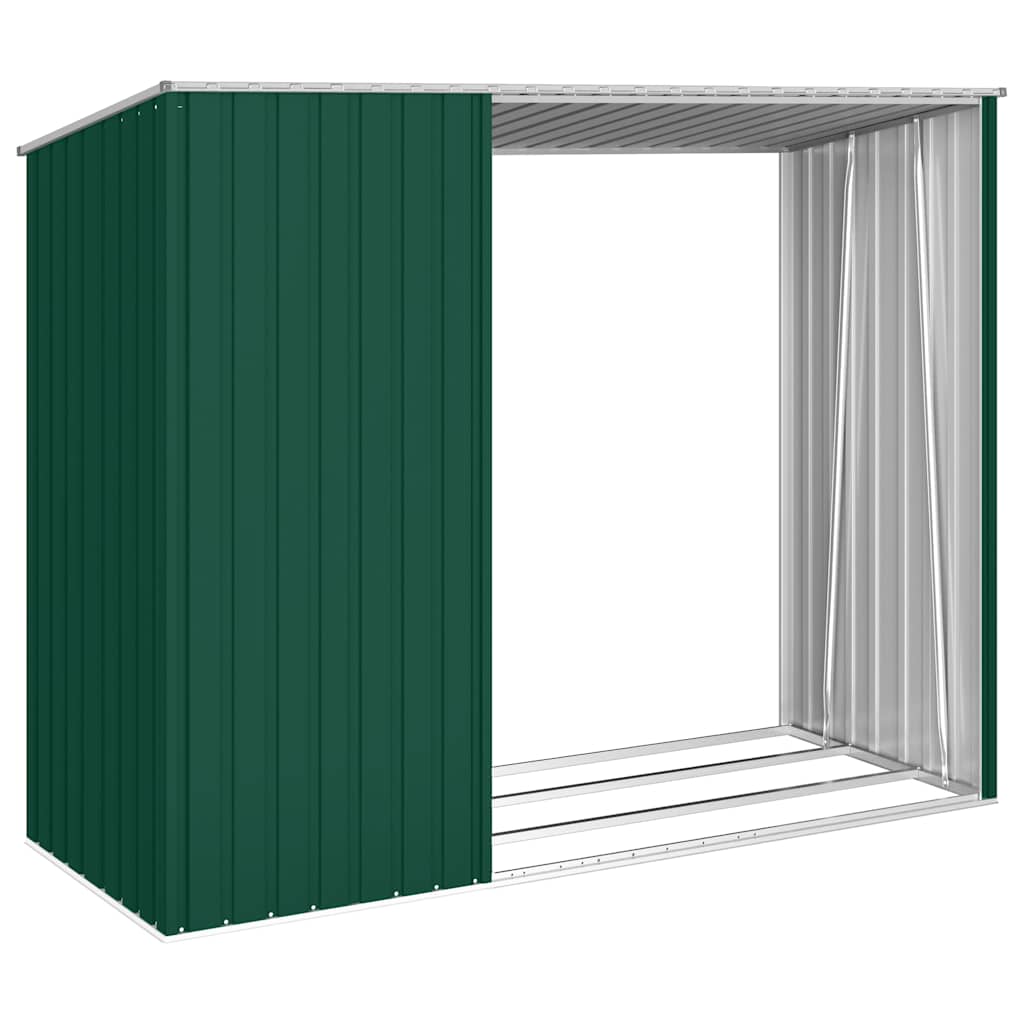Capanno per Legna Verde 245x98x159 cm in Acciaio Zincato | homemem39