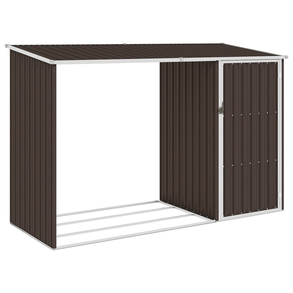 Garden Wood Shed 245x98x159 cm in Galvanized Steel