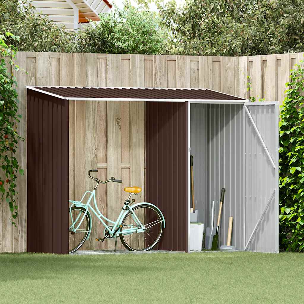 Garden Wood Shed 245x98x159 cm in Galvanized Steel